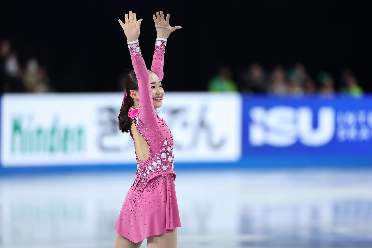 ジュニア女子SPで演技する島田（撮影・前田充）