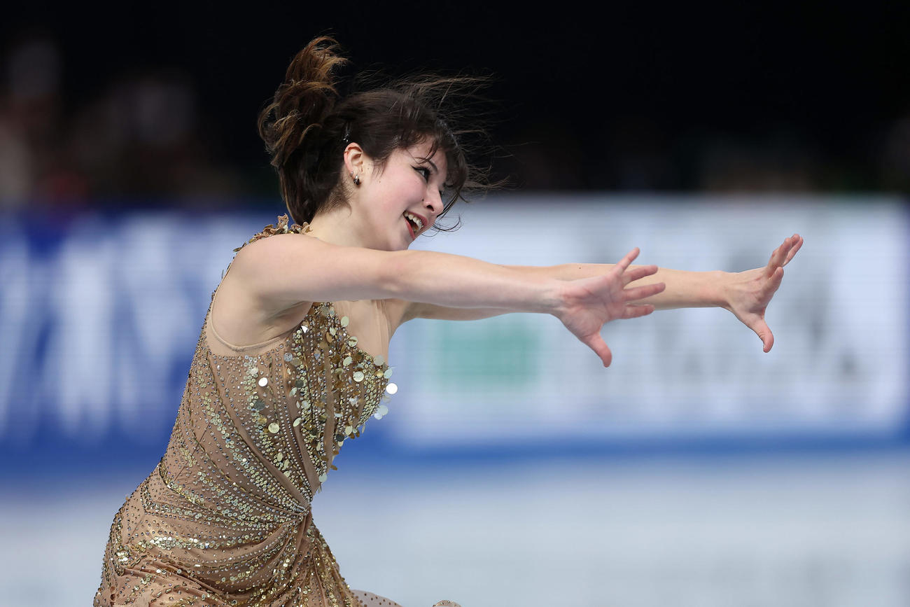 女子フリーで演技するアリサ・リウ（撮影・前田充）
