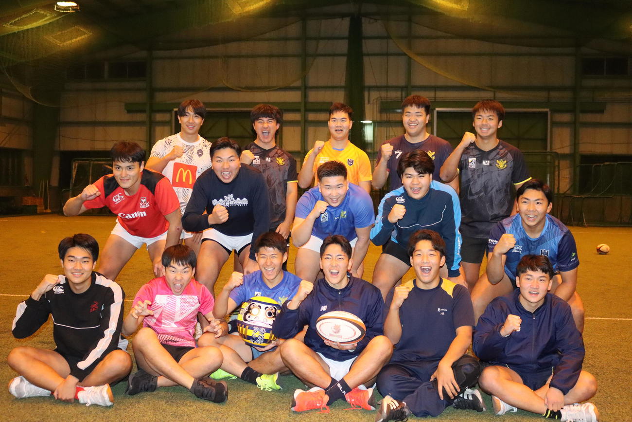 全国高校ラグビー大会に出場する立命館慶祥の選手ら（撮影・保坂果那）