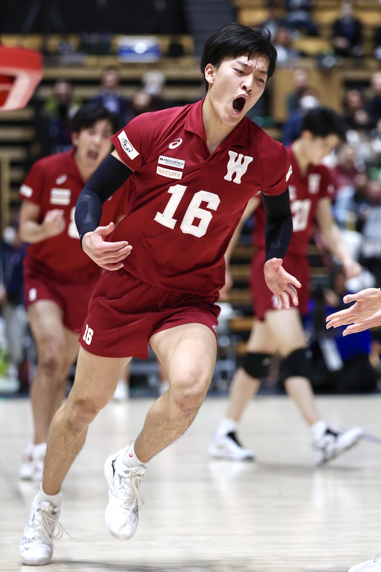 早大対国士舘大　ポイントを奪った早大・小野（撮影・宮地輝）