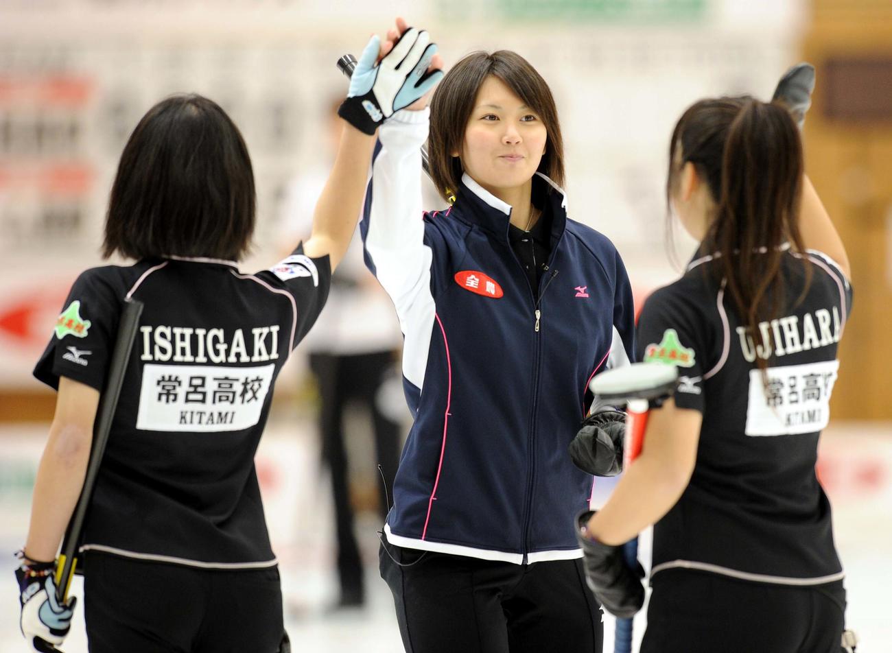 2010年バンクーバー五輪代表決定戦に臨む、常呂高の吉村紗也香（2009年11月）