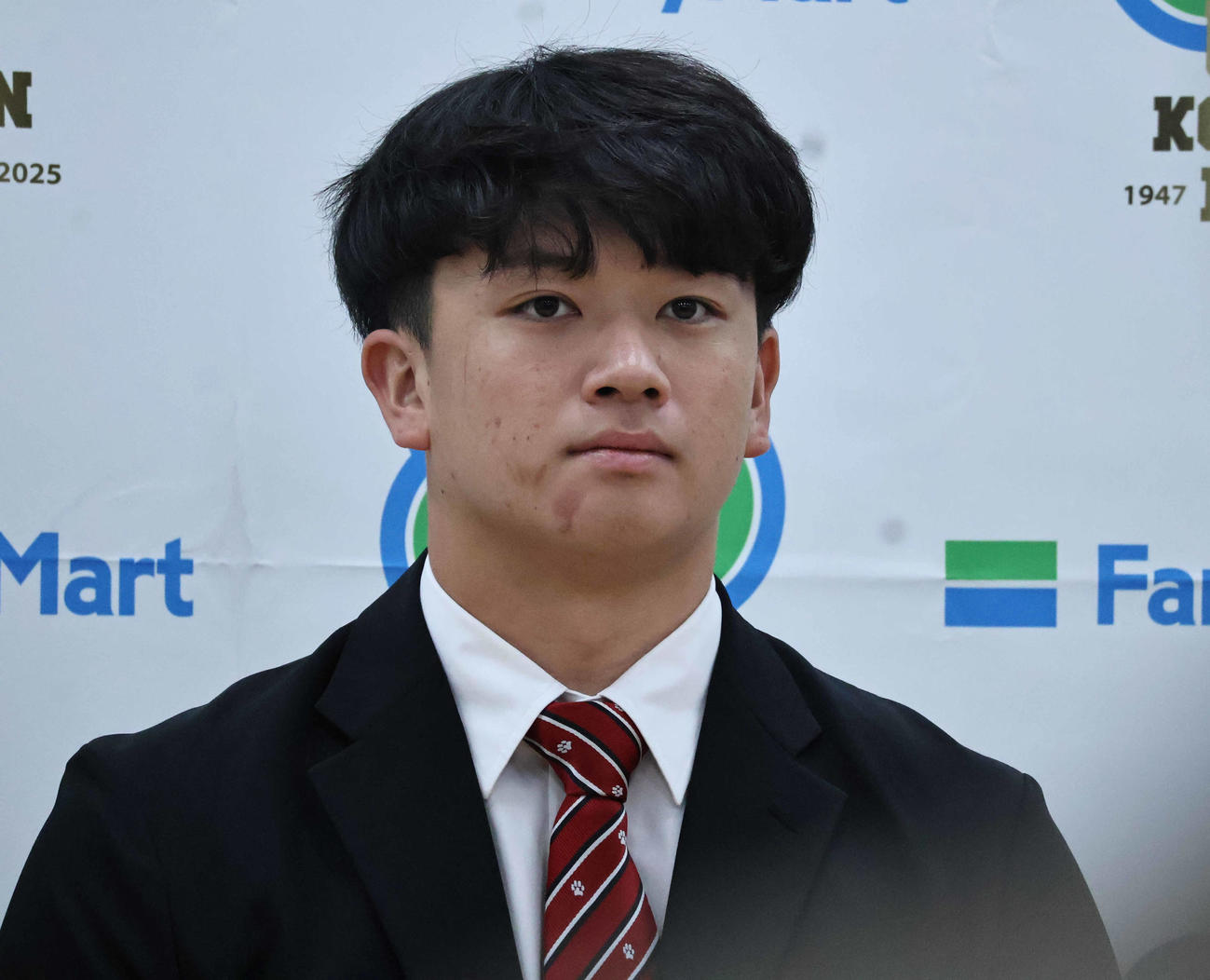 会見に出席した立命大のQB竹田剛（撮影・竹本穂乃加）