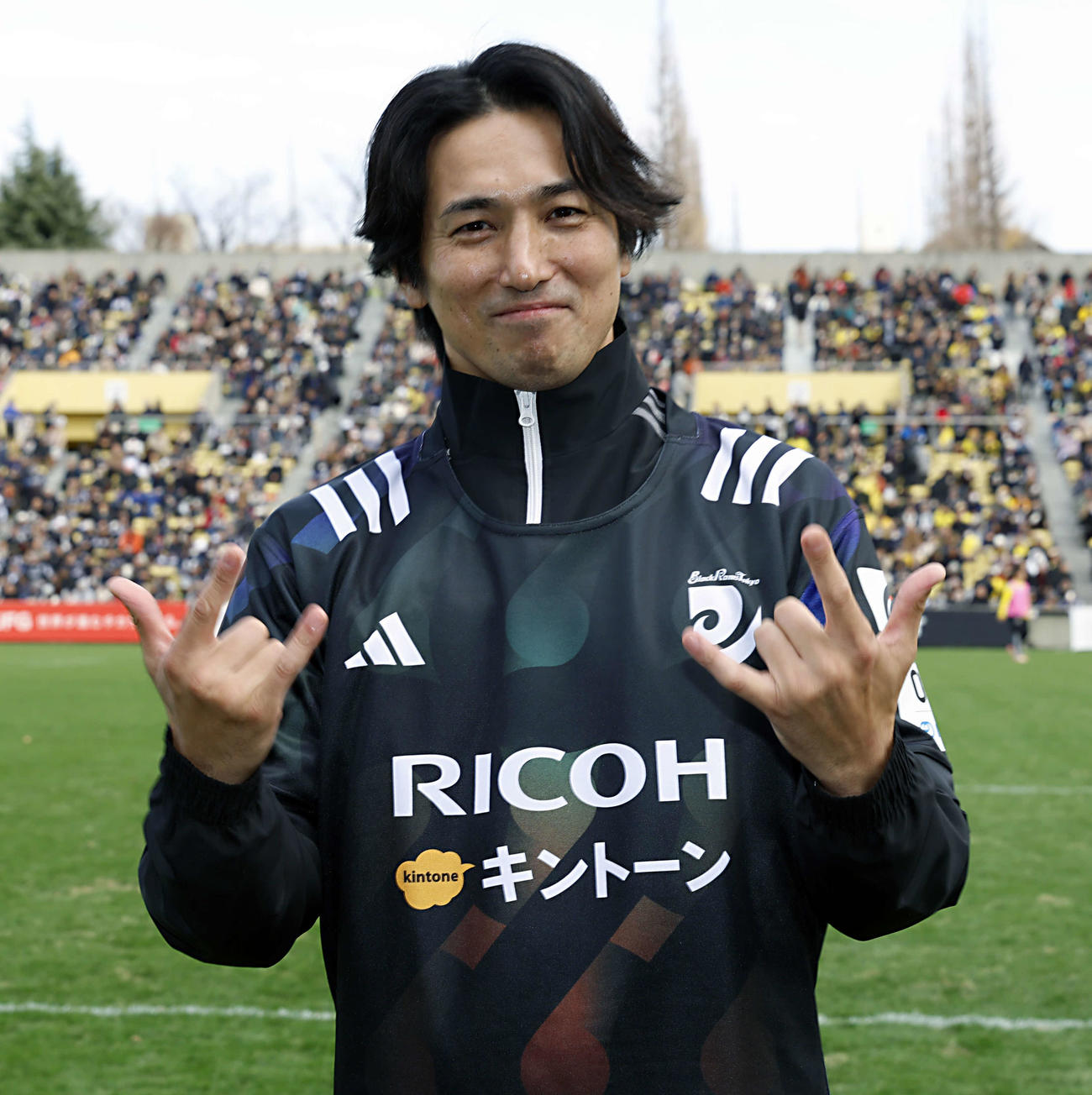 BR東京対東京SG　試合前、BR東京応援アンバサダー就任セレモニーに登壇した高橋光臣（撮影・山本朝陽）