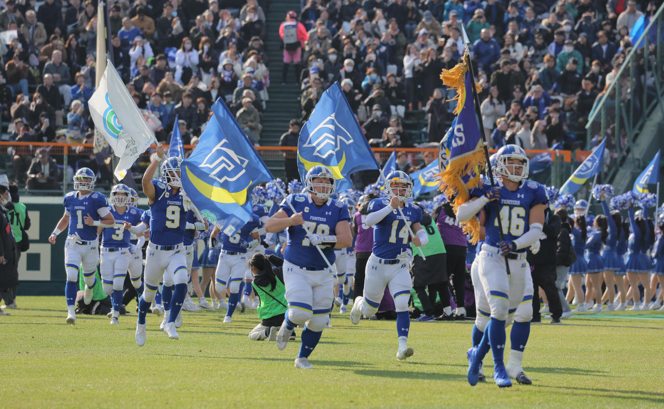 関学大対立命大　立命大パンサーズに敗れた関学大ファイターズ（撮影・宮崎幸一)