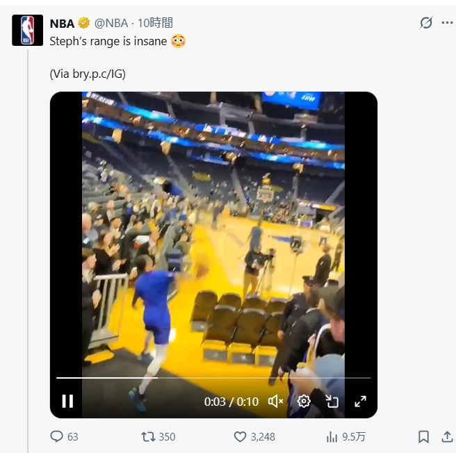 NBAの公式Xから