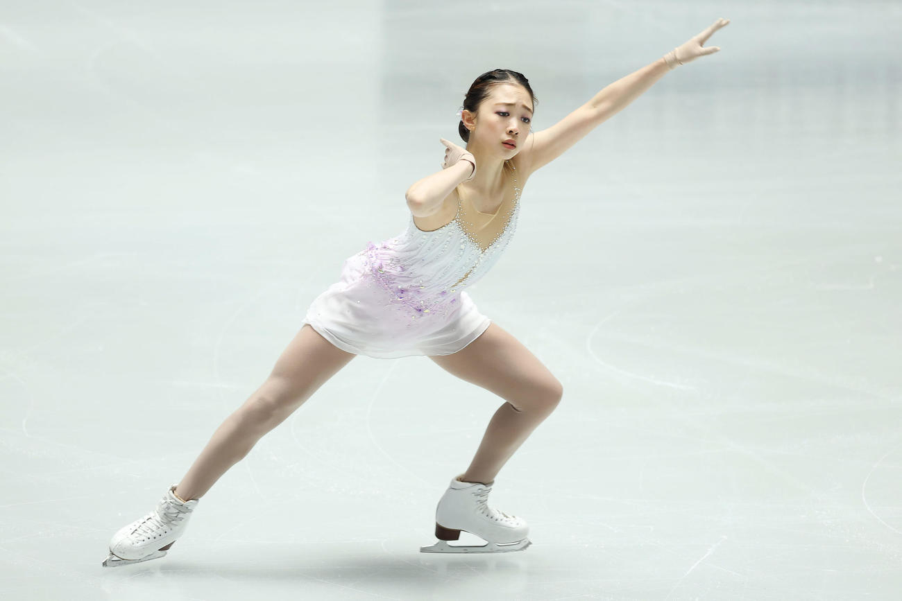 女子SPで演技する清水（撮影・前田充）