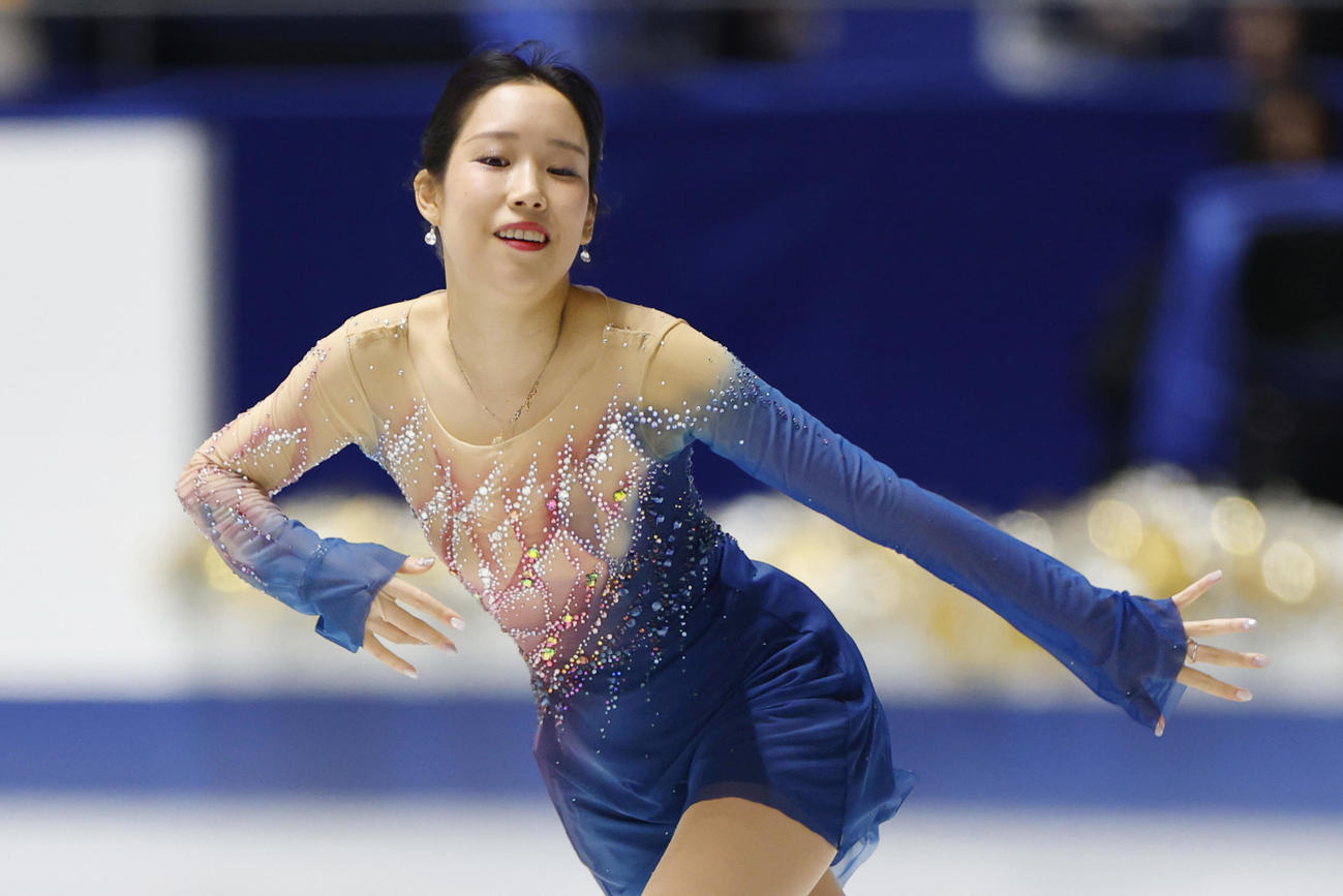 女子フリー　演技する三原舞依＝国立代々木競技場（共同）