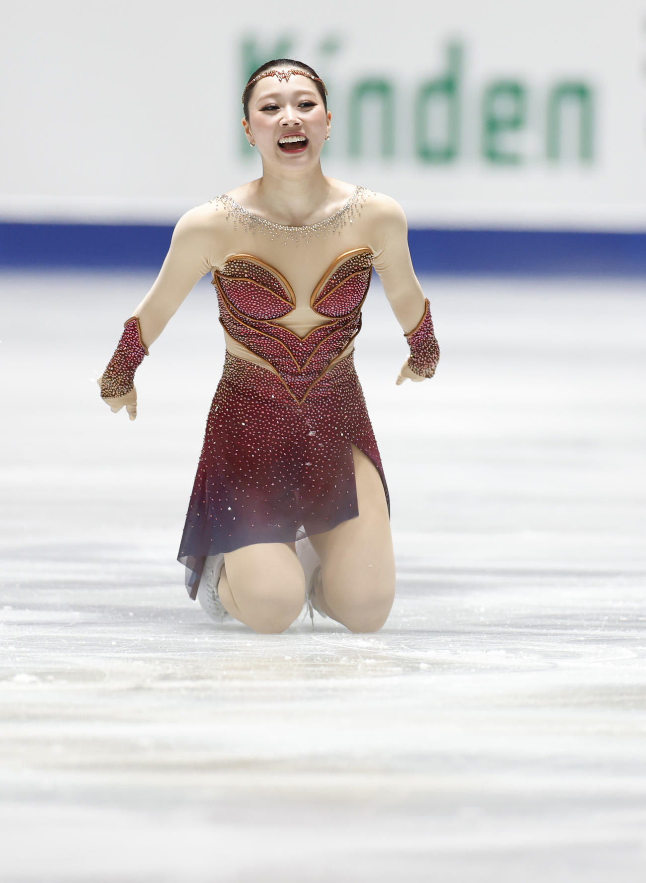 女子フリーの演技を終えた樋口新葉＝国立代々木競技場（共同）