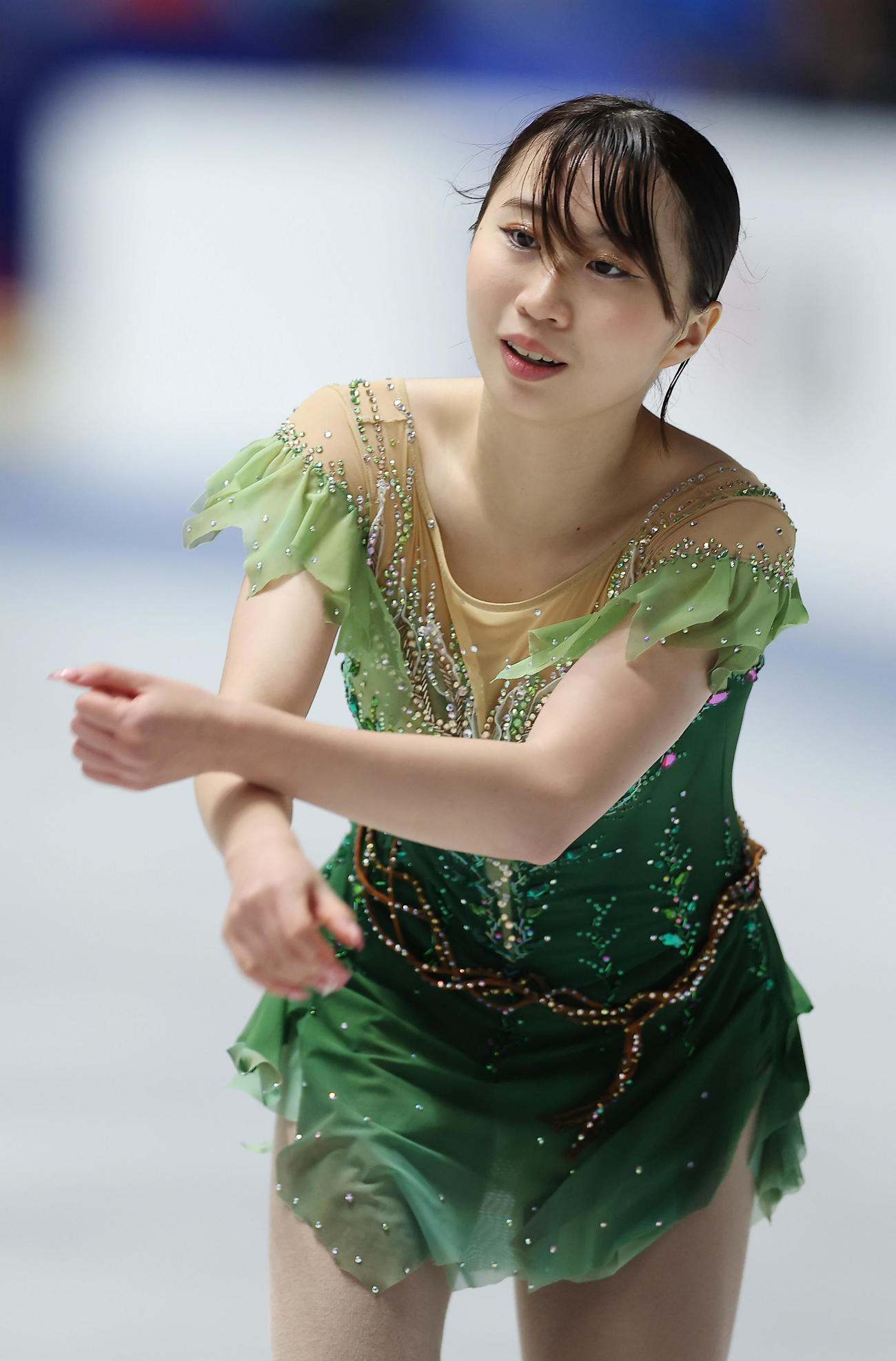女子フリーで演技する金沢（撮影・前田充）