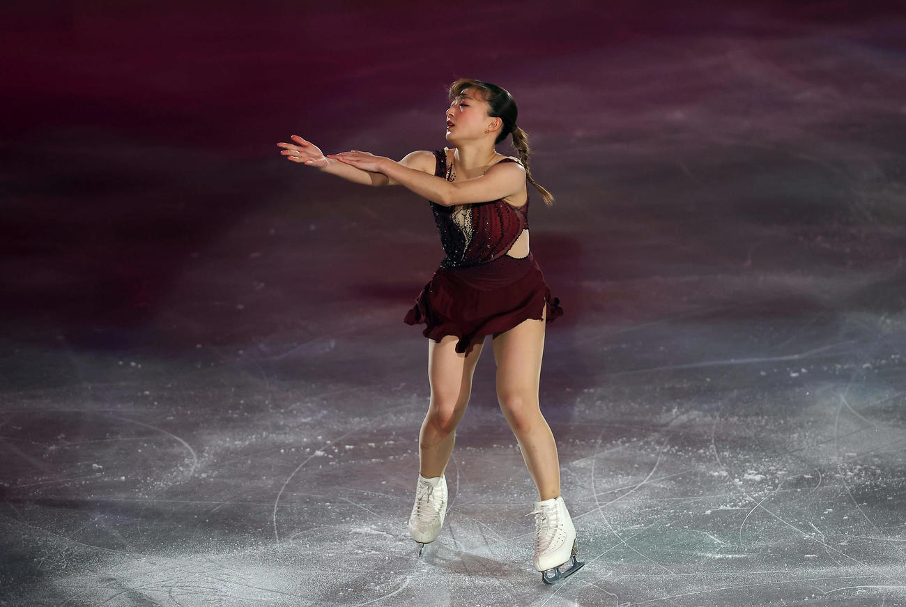 華麗な演技を披露する坂本花織（撮影・前田充）