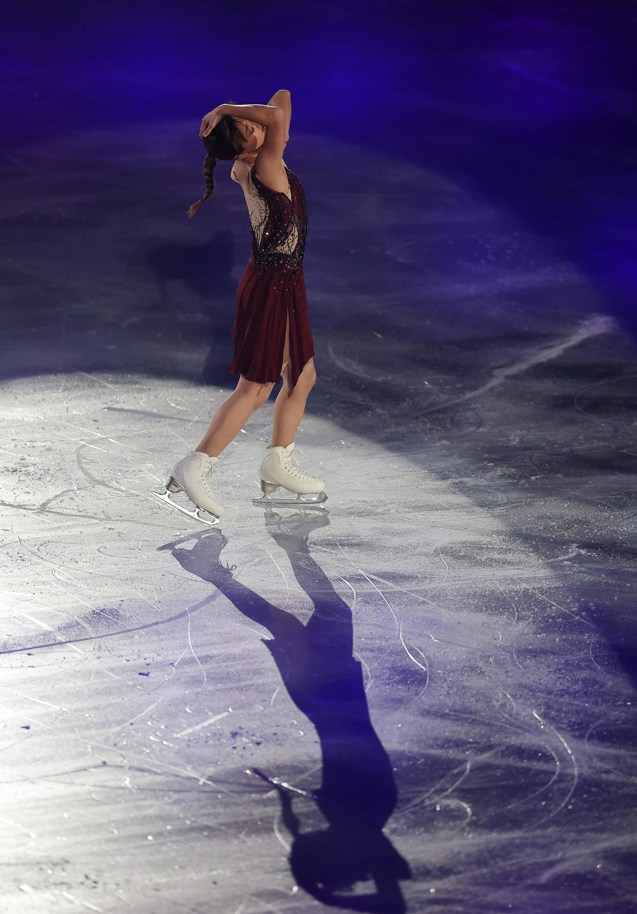 華麗な演技を披露する坂本花織（撮影・前田充）