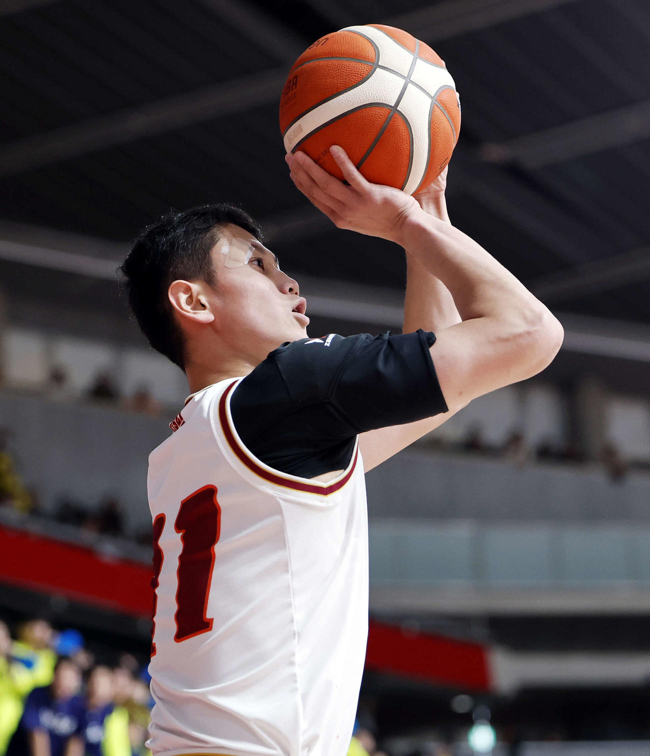 仙台大明成対帝京長岡　シュートを放つ仙台大明成・佐藤（撮影・山本朝陽）
