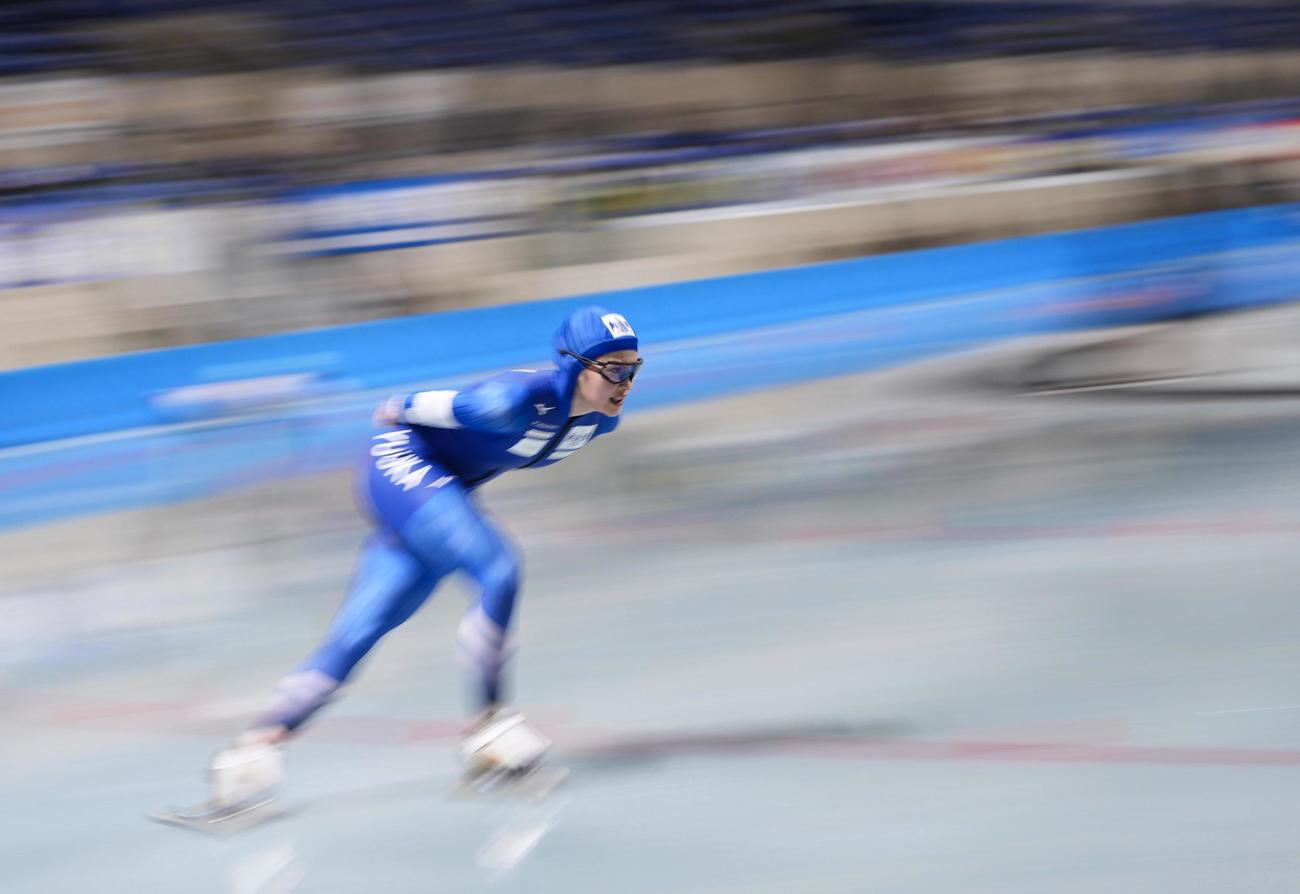 女子5000メートルで優勝した高橋侑花（共同）