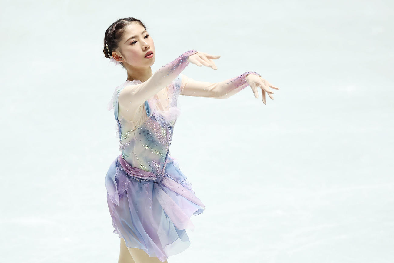 全日本フィギュアの女子SPで演技する住吉（2025年12月撮影）