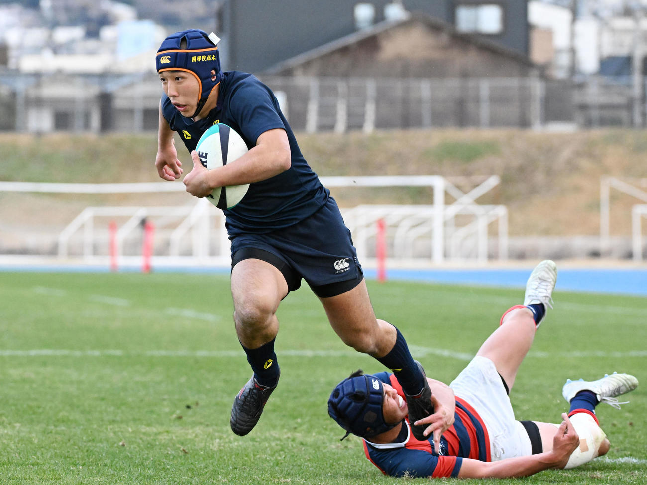 関西学院対国学院栃木　後半、国学院栃木・池田がトライを決める（撮影・滝沢美穂子）