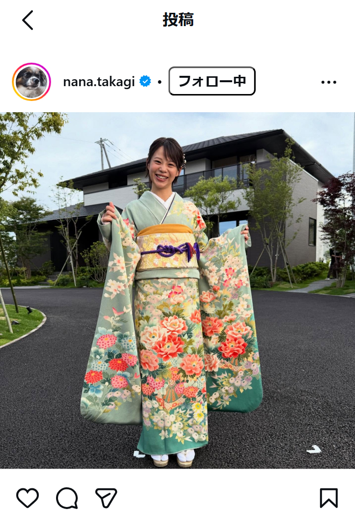 高木菜那さんのインスタグラムから