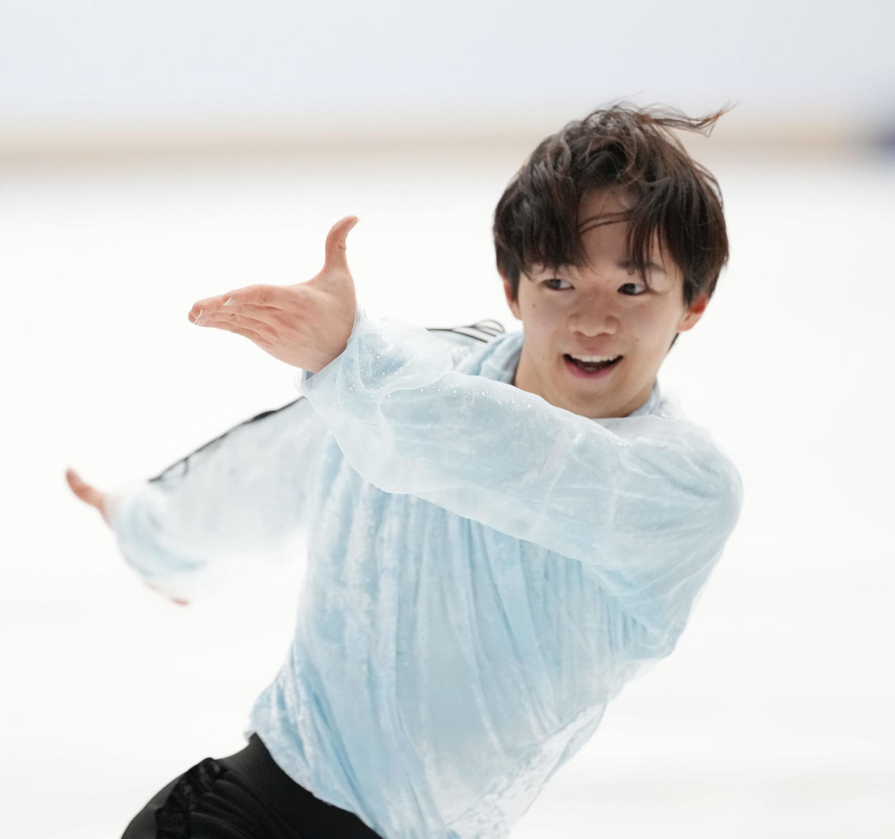 華麗な演技を披露する鍵山（撮影・森本幸一）