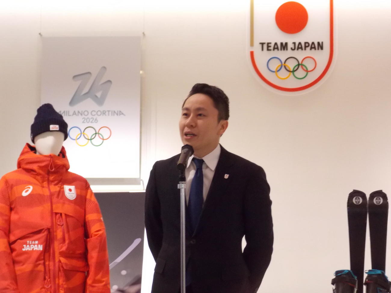 日本オリンピック委員会（JOC）の仕事始めにあいさつした太田雄貴専務理事（撮影・松本航）