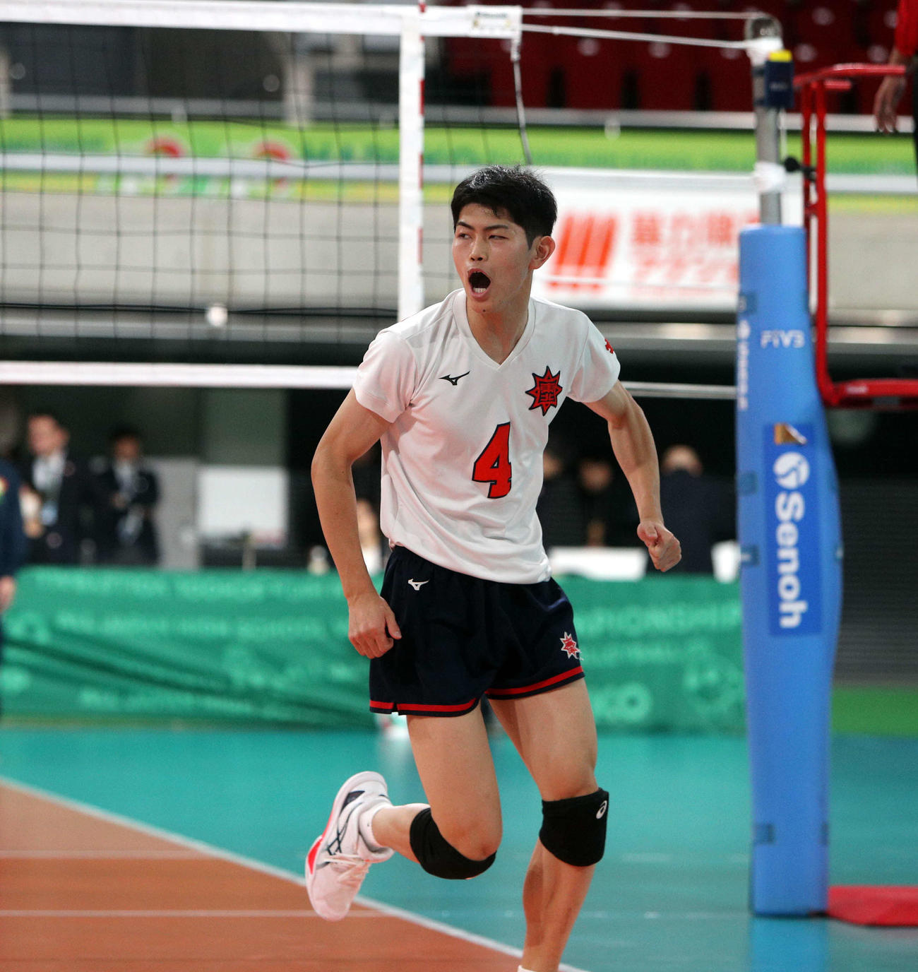 東北対東山　第1S、得点を喜ぶ東北・遠藤（撮影・木村有優）