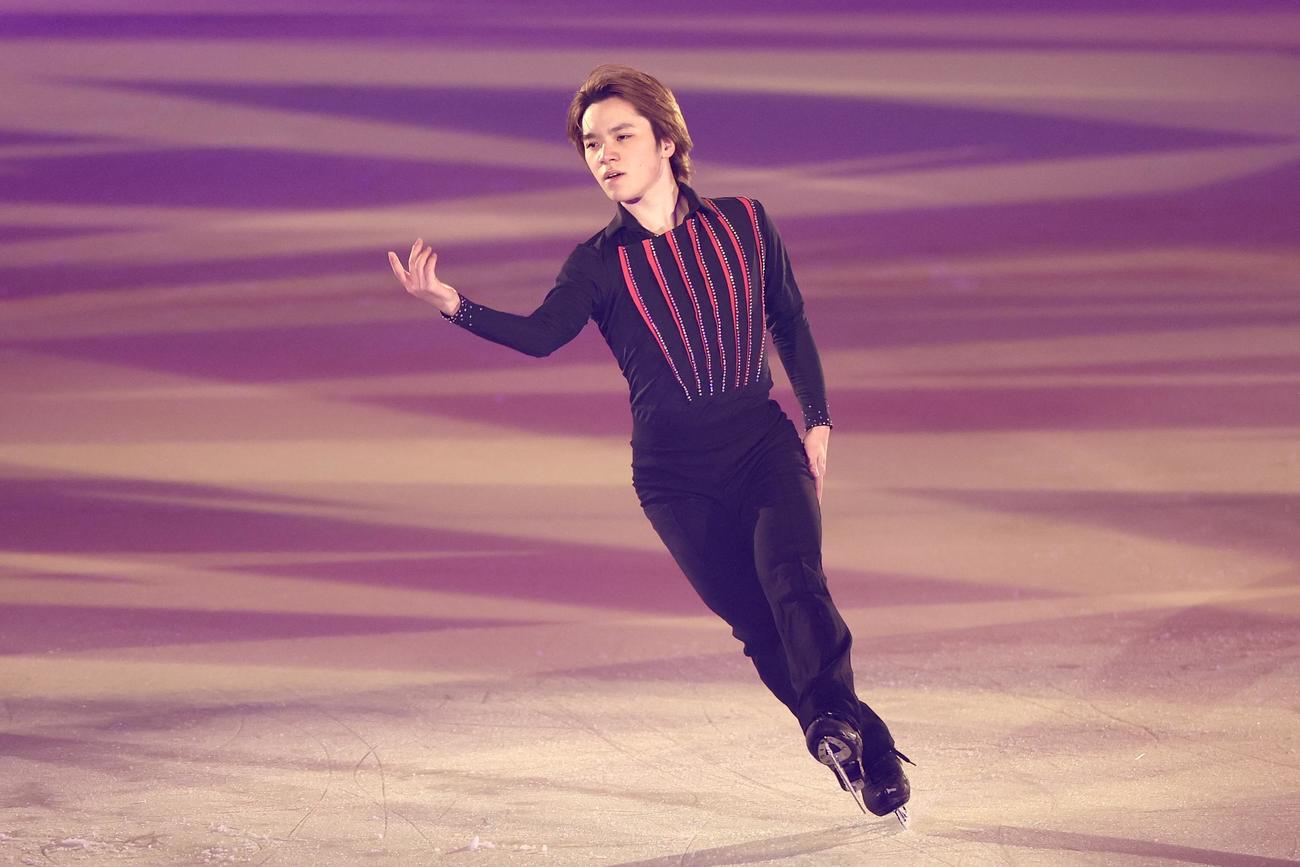 「プリンスアイスワールド2025－2026 PIW THE MUSICAL～The Best of BROADWAY～東京公演」で華麗な演技を披露する宇野昌磨さん（撮影・宮地輝）