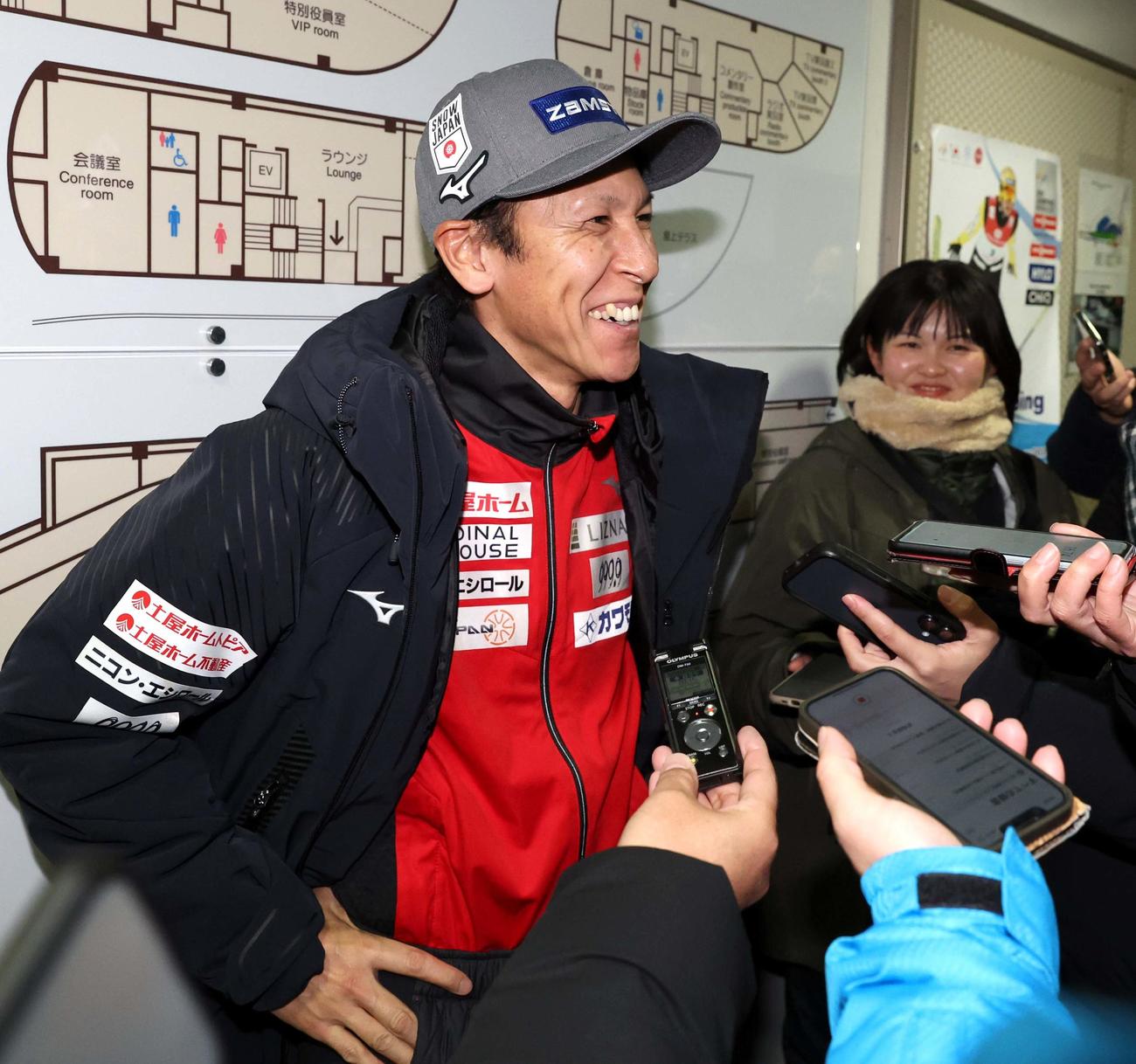 W杯札幌大会の出場を決め笑顔の葛西（撮影・黒川智章）