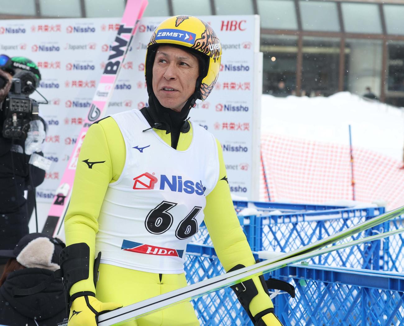 HBC杯ジャンプ大会　4位に入った葛西（撮影・黒川智章）
