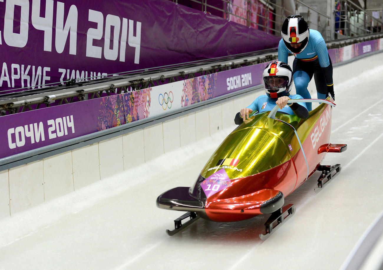 2人乗りボブスレー（ベルギーチーム）（Alamy＝ロイター、2014年2月撮影）