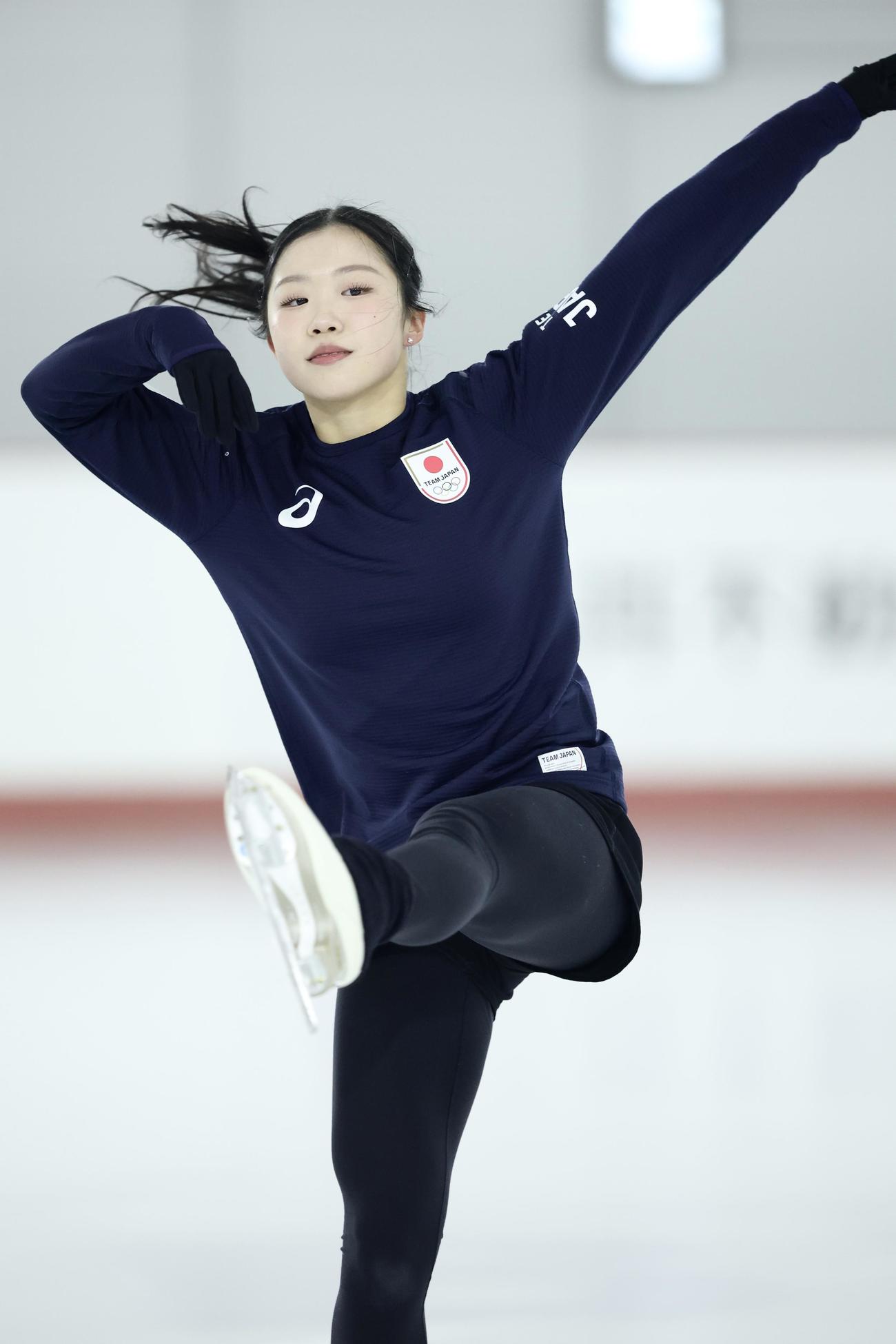 公開練習に臨む中井（撮影・河田真司）
