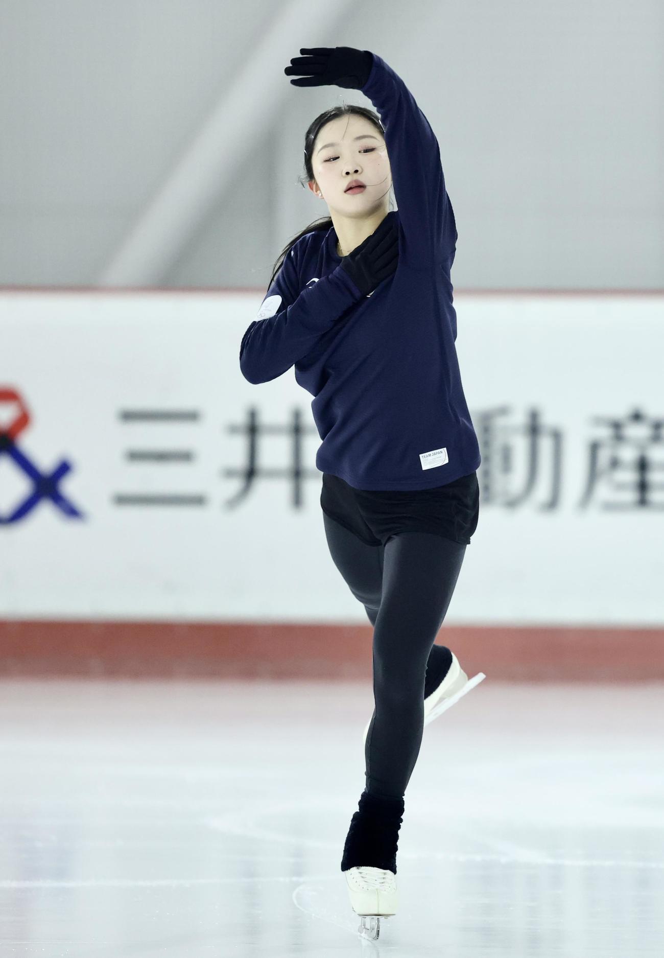 公開練習に臨む中井（撮影・河田真司）
