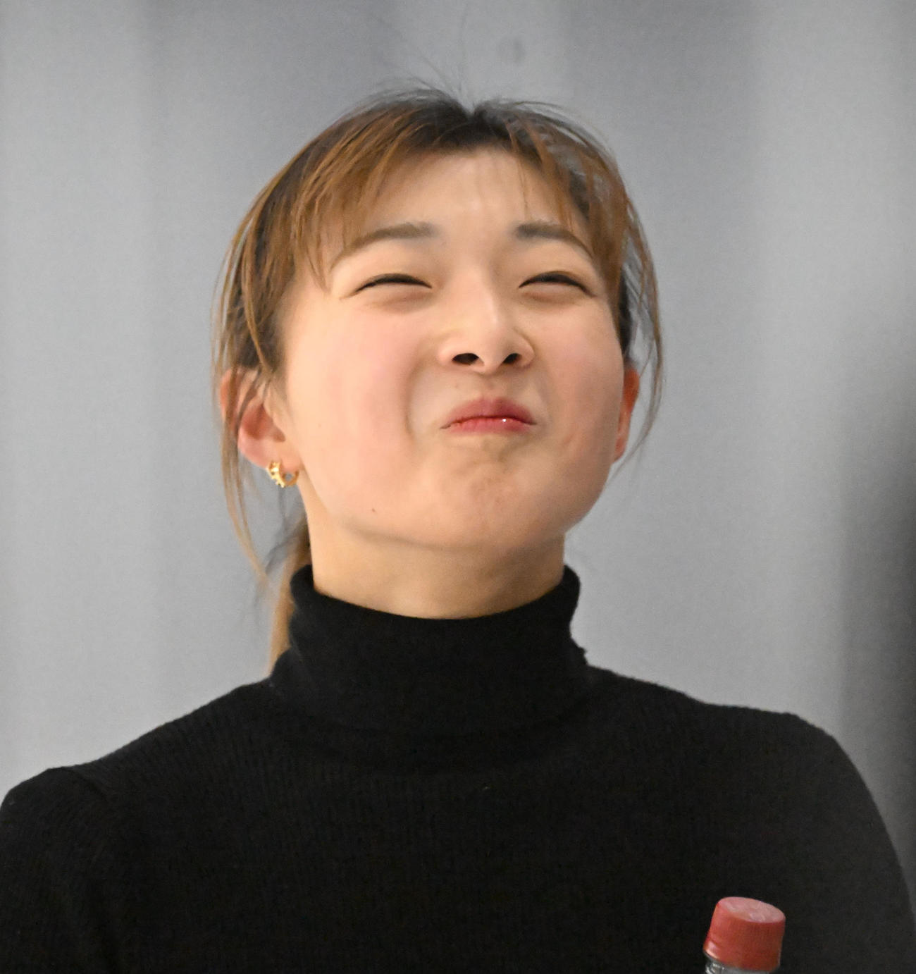 明るい表情で練習に取り組む坂本花織（撮影・和賀正仁）