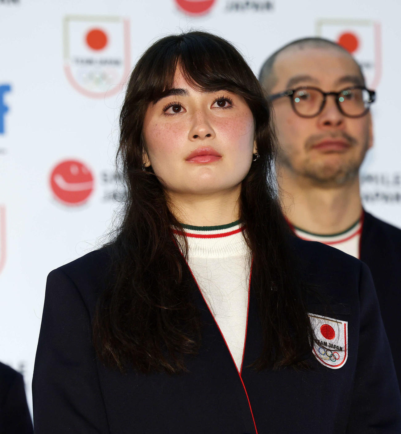 ミラノ・コルティナ五輪壮行会に臨むスマイルジャパンのハロラン（撮影・宮地輝）