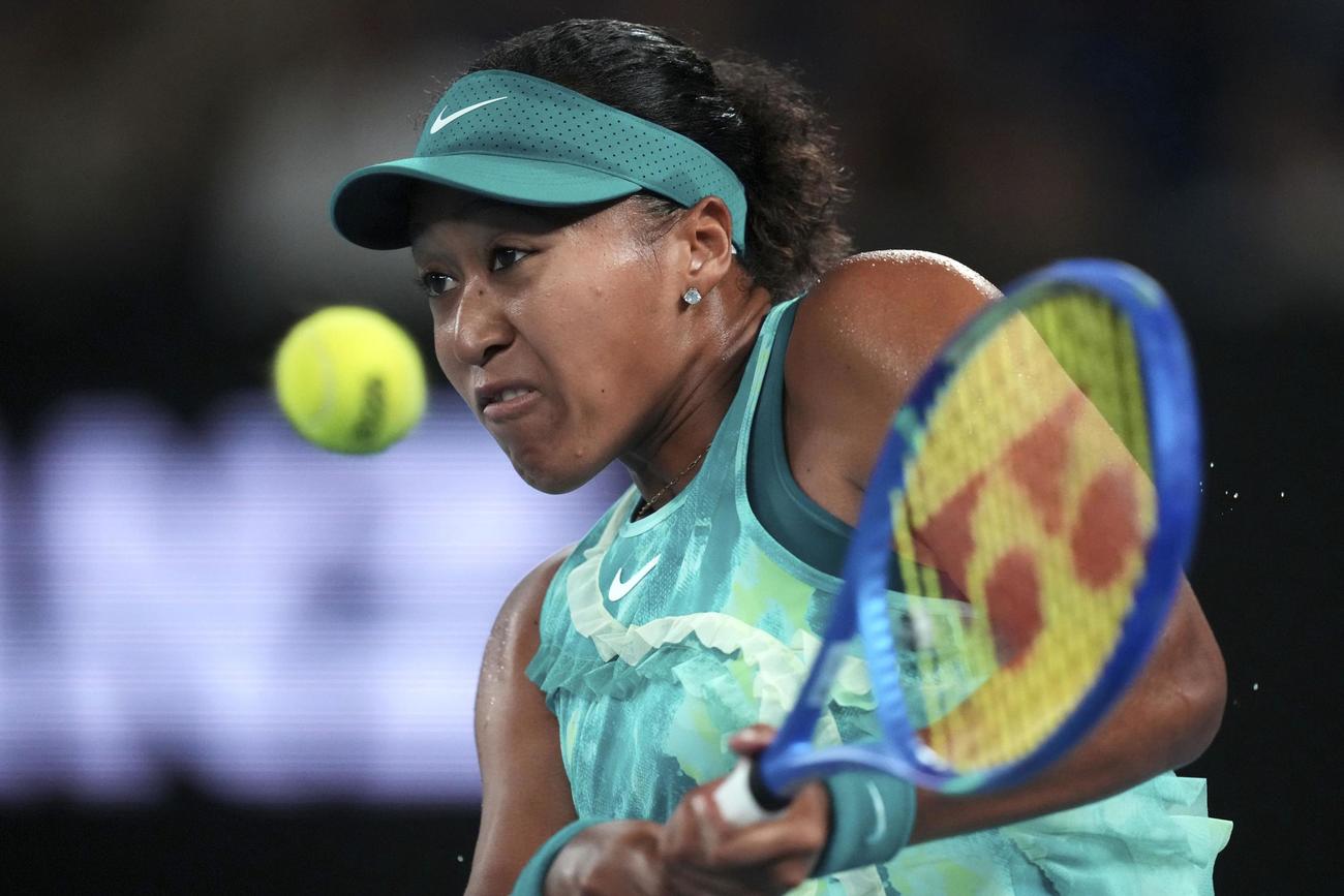 女子シングルス1回戦でプレーする大坂なおみ（AP＝共同）