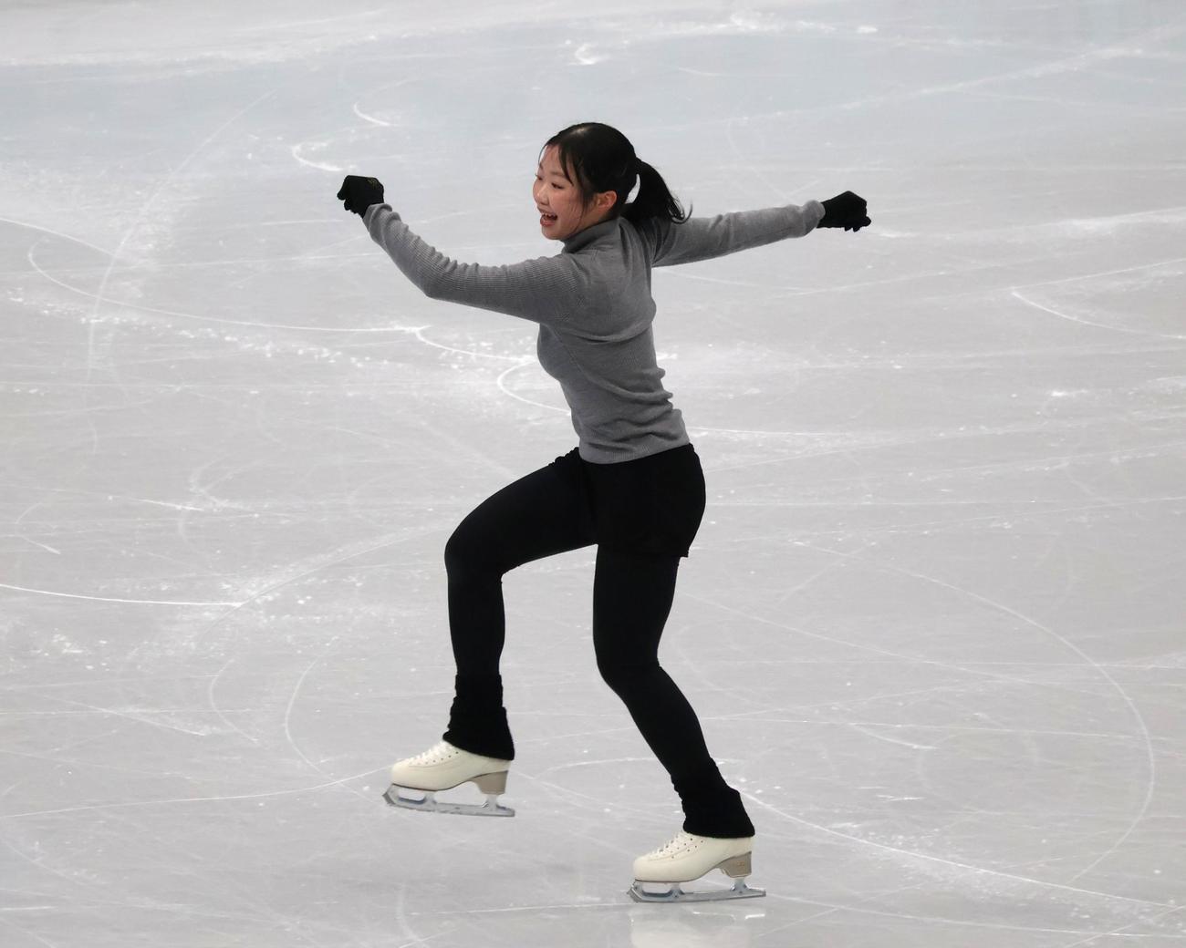 4大陸選手権の公式練習に臨む中井（撮影・勝部晃多）