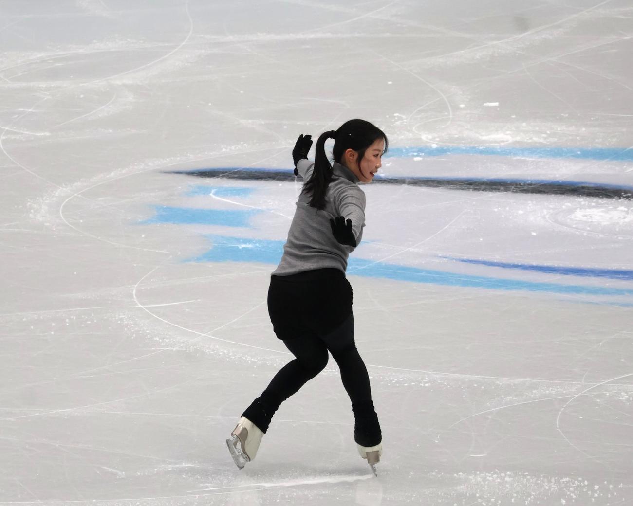 4大陸選手権の公式練習に臨む中井（撮影・勝部晃多）