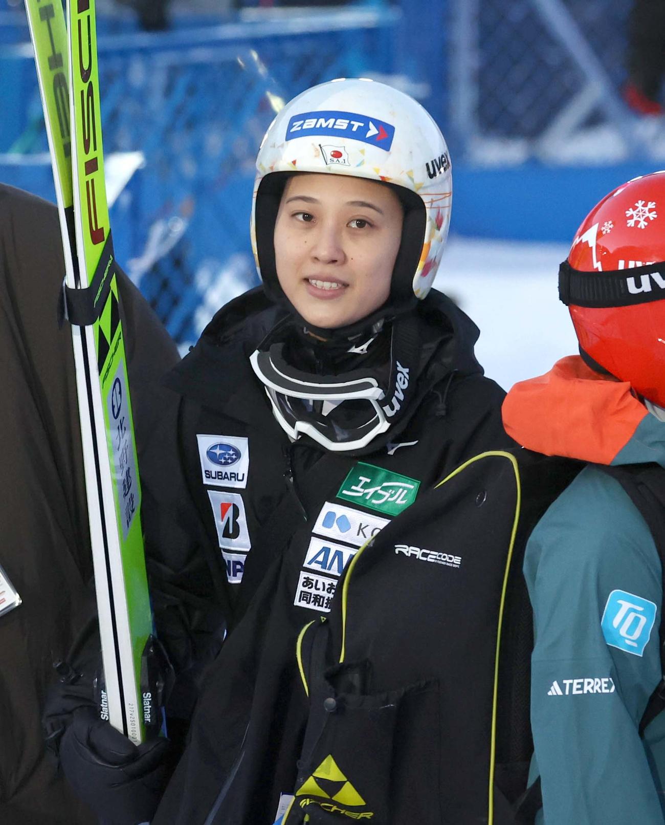 ジャンプ女子W杯札幌大会　9位で予選通過する丸山（撮影・黒川智章）
