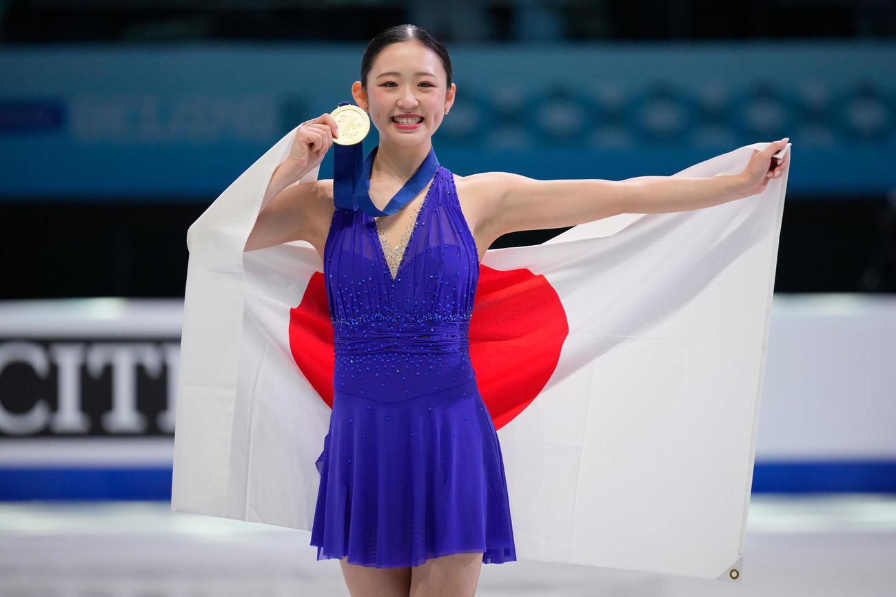 優勝した青木祐奈（AP）