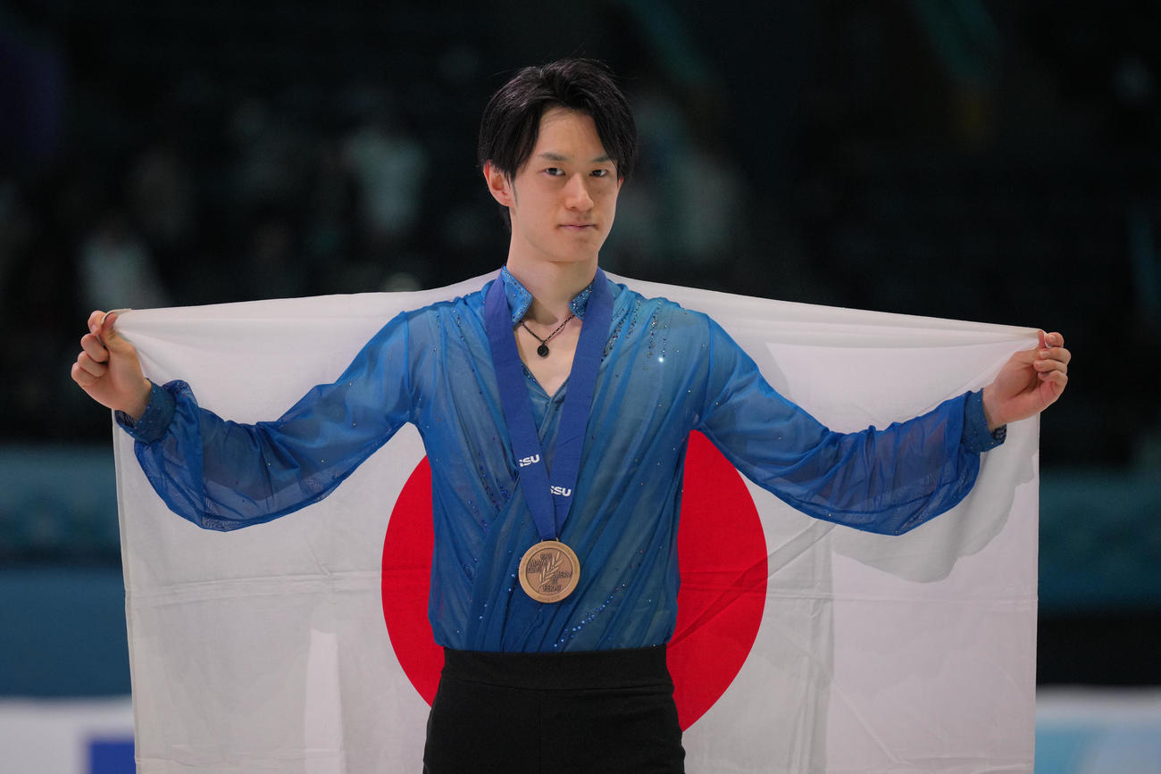 4大陸選手権で3位の山本草太（AP）