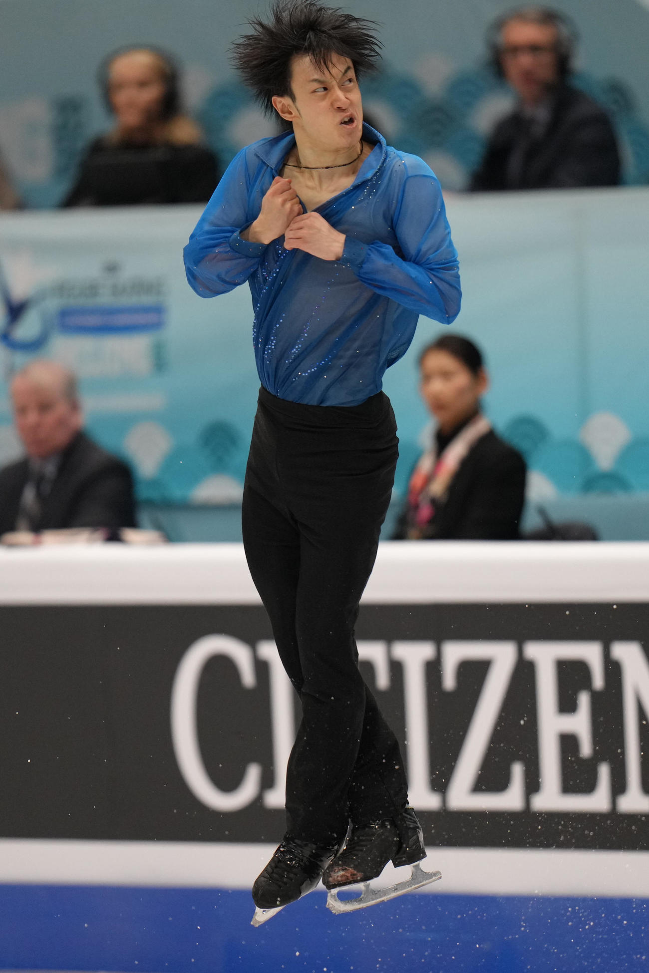 4大陸選手権の男子フリーで演技する山本草太（AP）