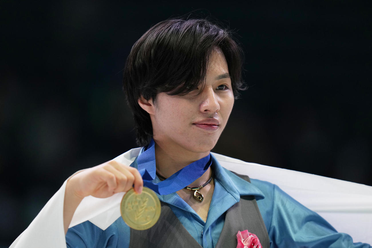 4大陸選手権で優勝した三浦佳生（AP)