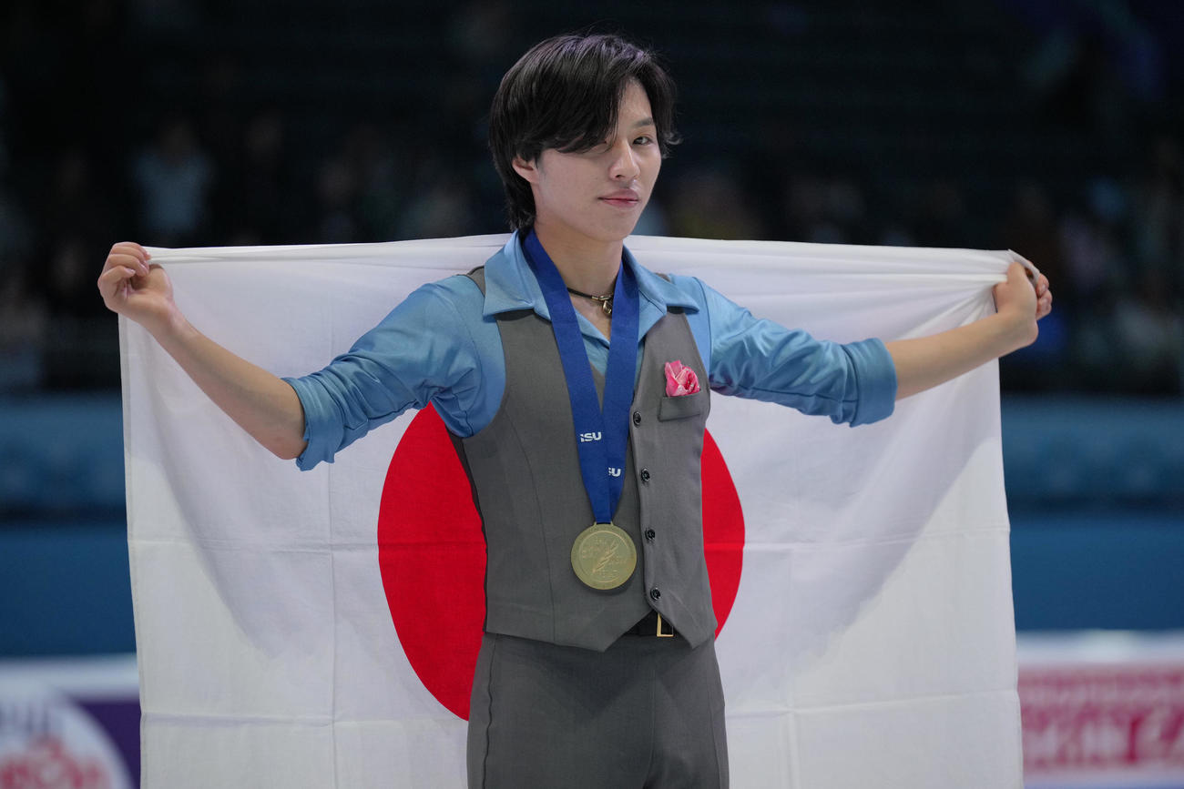 4大陸選手権で優勝した三浦佳生（AP）