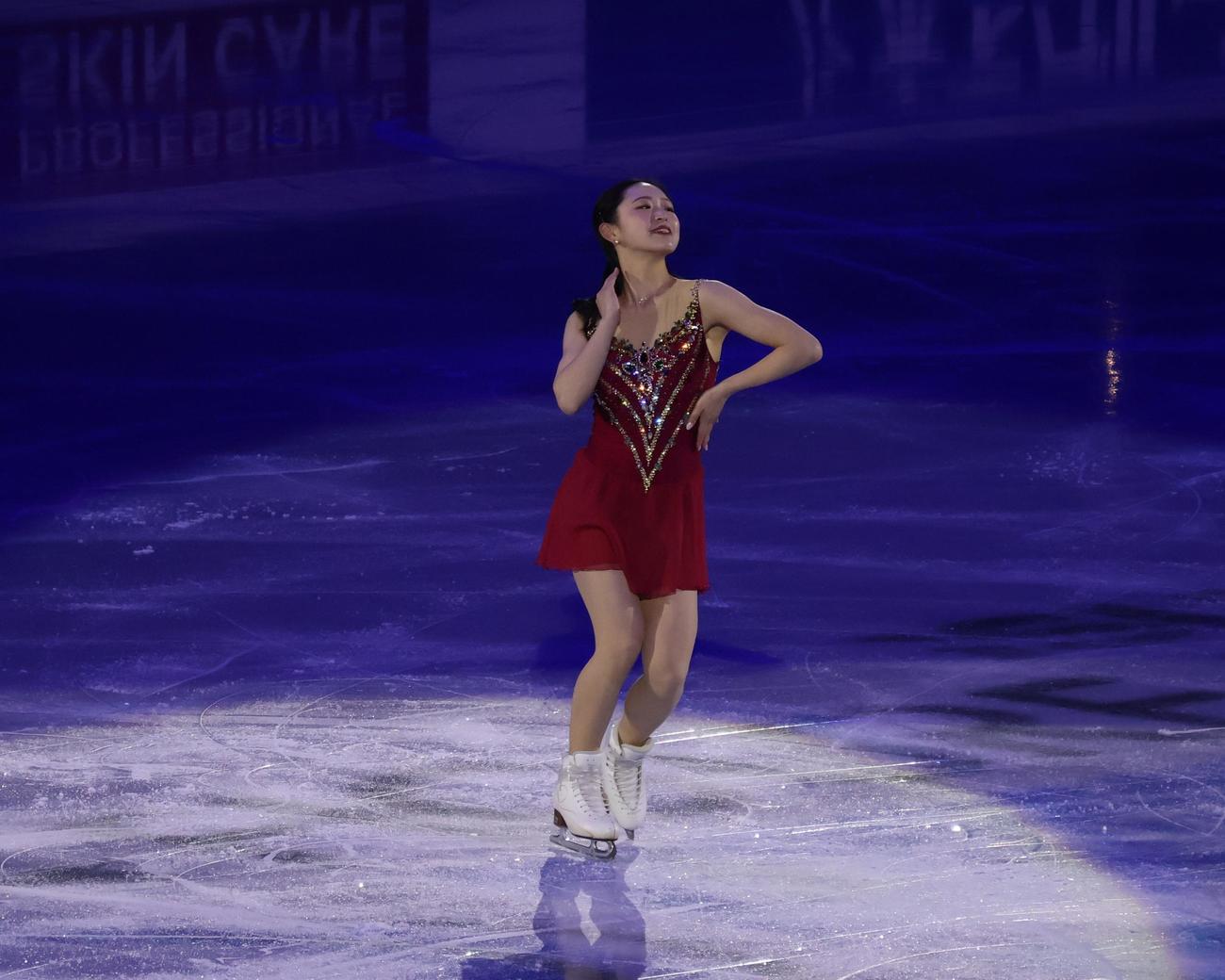4大陸選手権のエキシビションで演じる青木（撮影・勝部晃多）