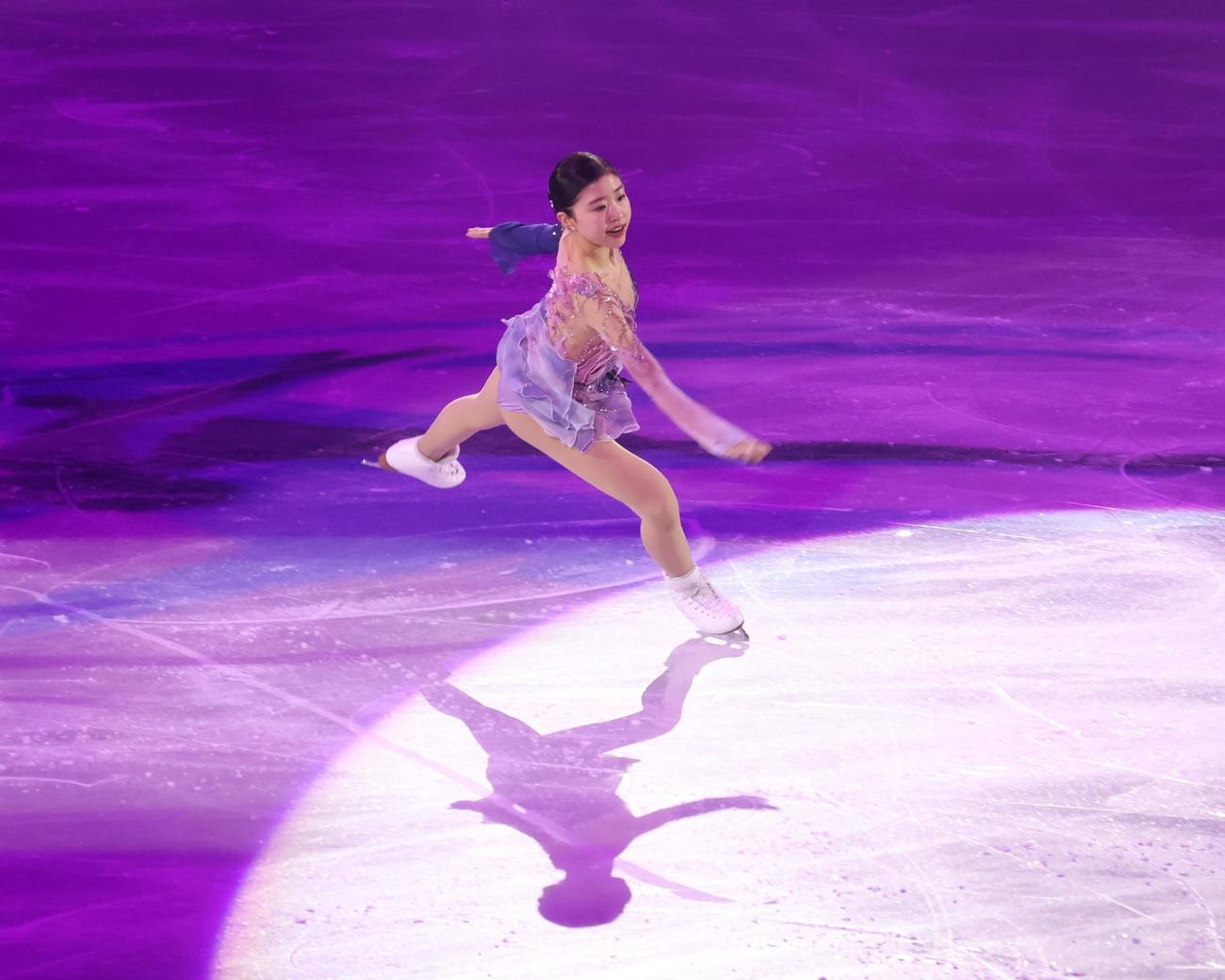 4大陸選手権のエキシビションで演じる千葉（撮影・勝部晃多）