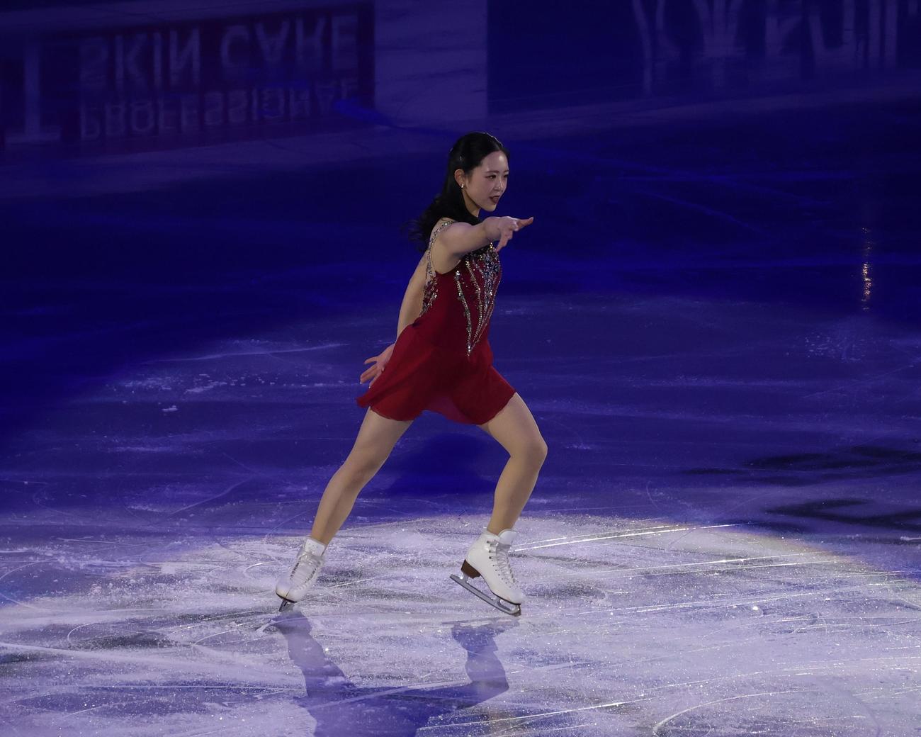 4大陸選手権のエキシビションで演じる青木（撮影・勝部晃多）