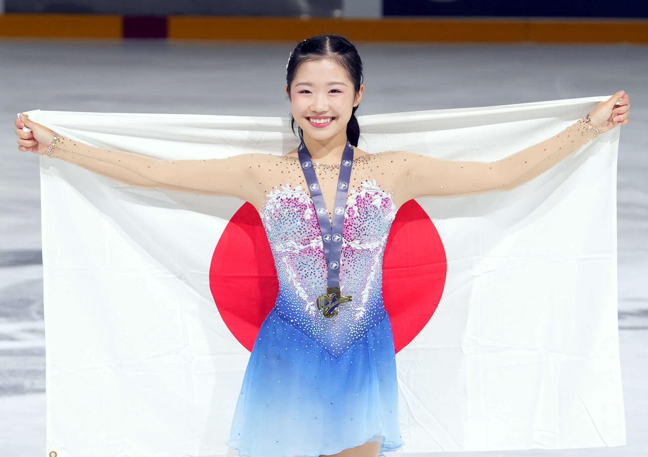 フィギュアGPシリーズ第1戦フランス大会　グランプリシリーズ初出場初優勝を果たした中井亜美（2025年10月18日撮影）