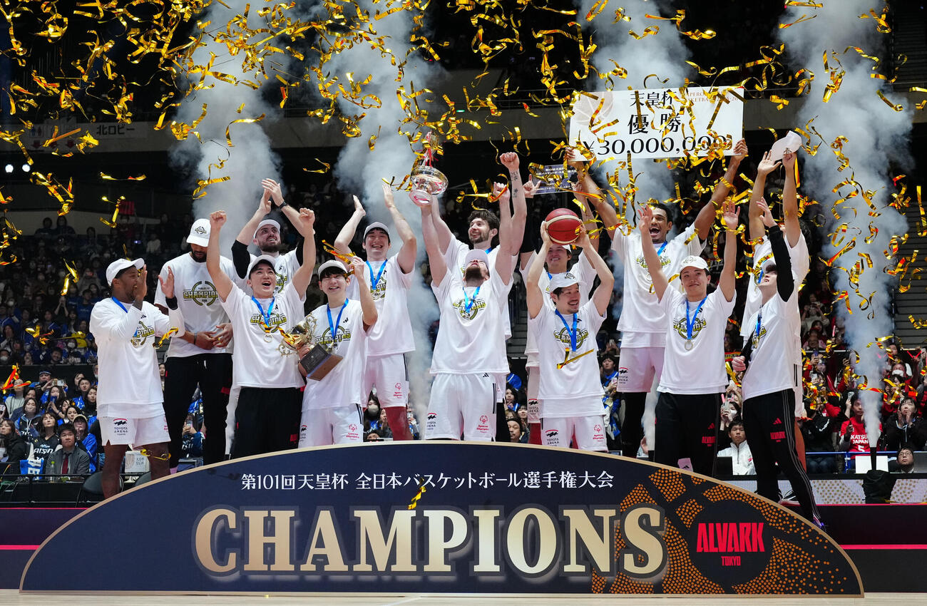 A東京対三河　優勝し歓喜するA東京の選手たち（2026年1月撮影）