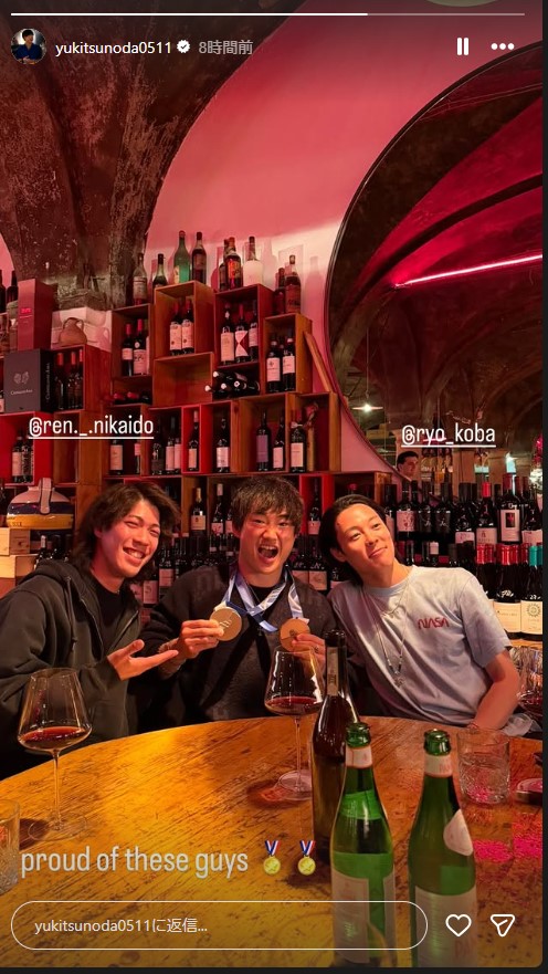 角田裕毅の公式インスタグラムから