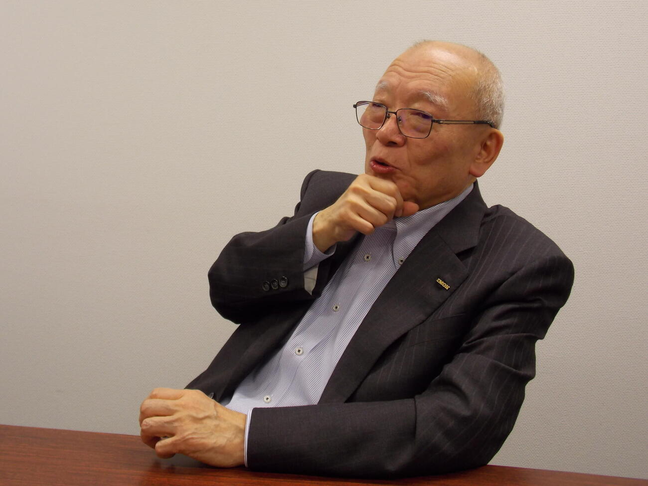 ラグビーへの思いを語る井門グループの井門義博社長（撮影・松本航）