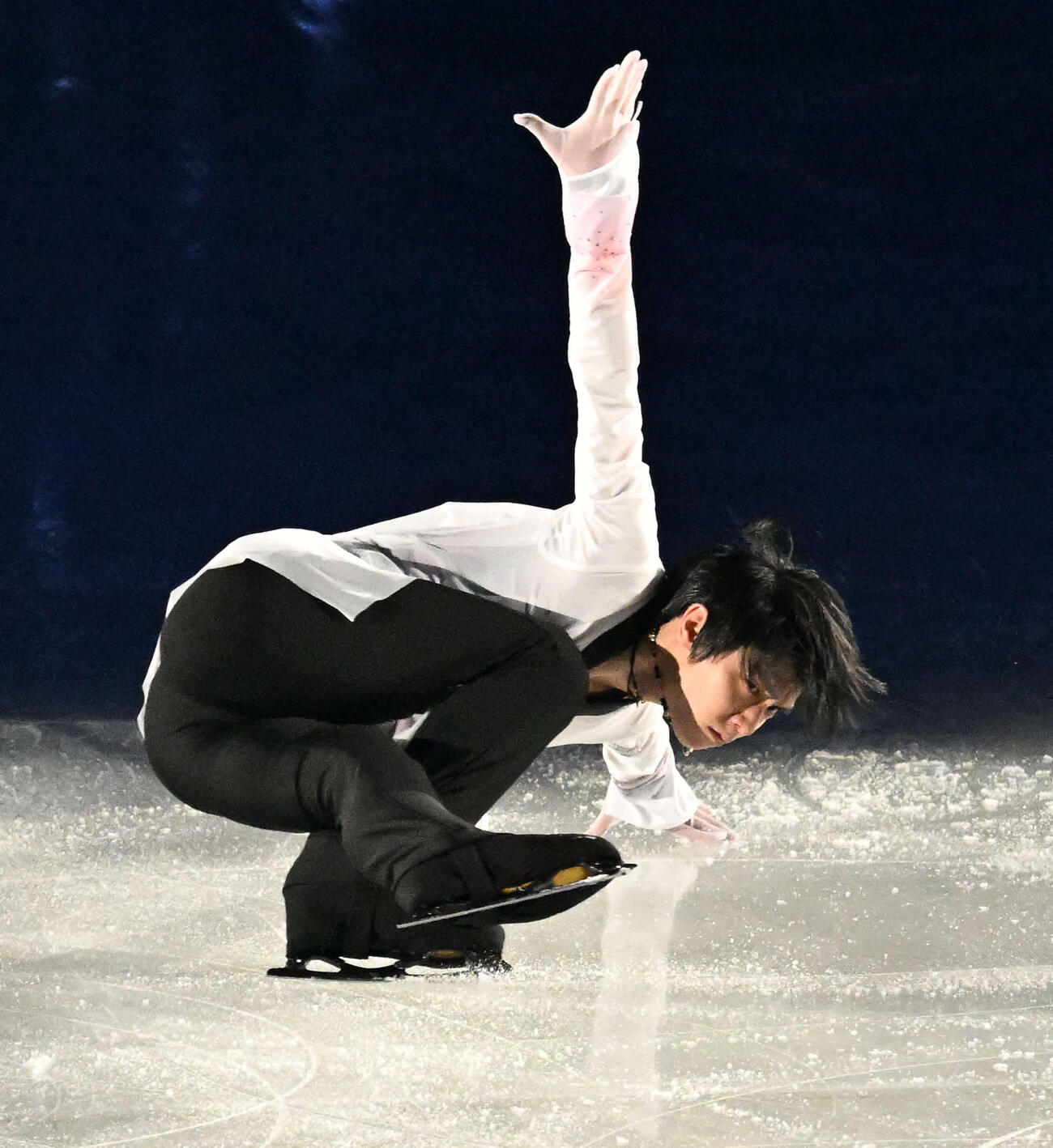 アイスショーで演技する羽生結弦（撮影・千葉一成）