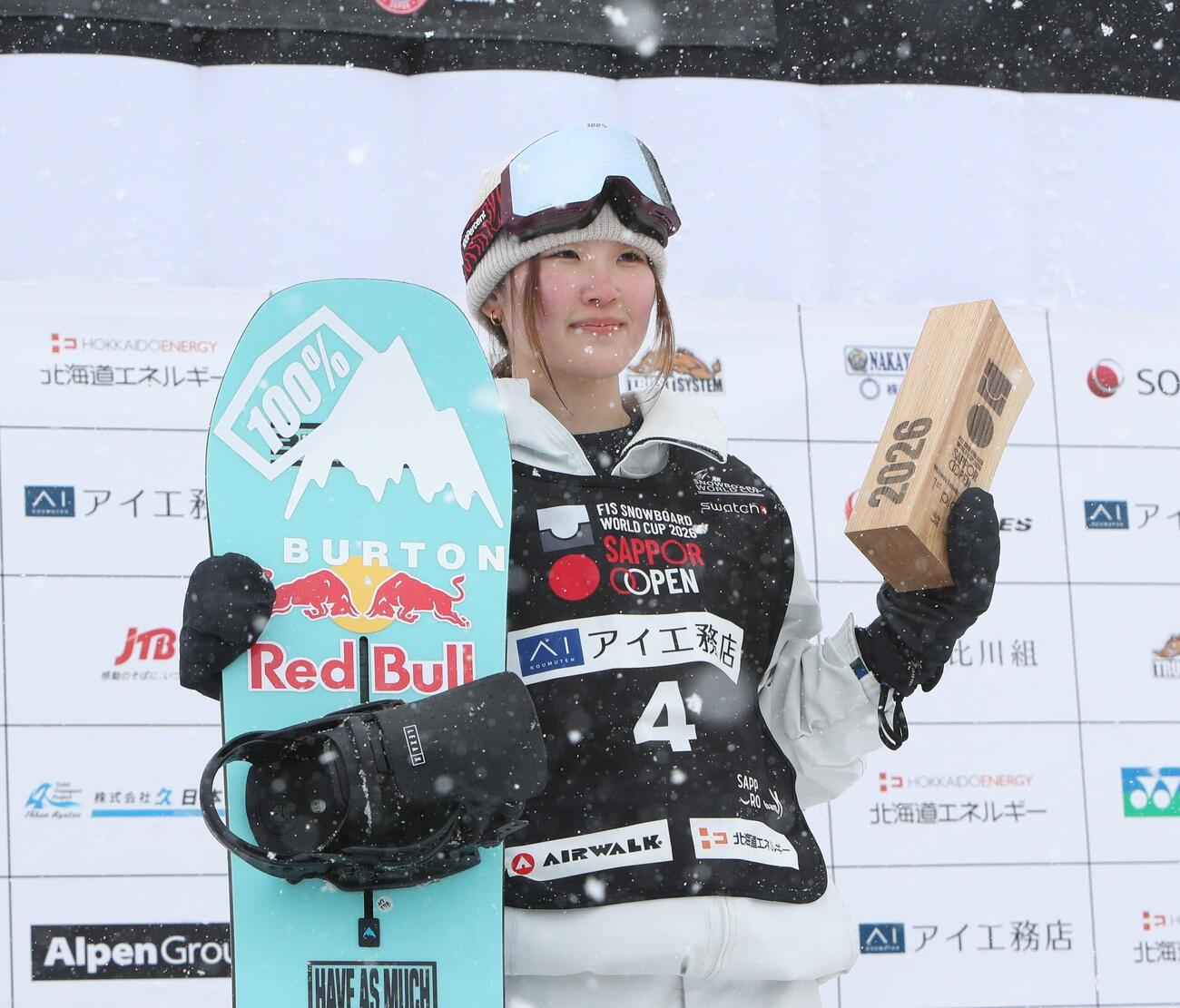 優勝した小野光希（撮影・奥村晶治）
