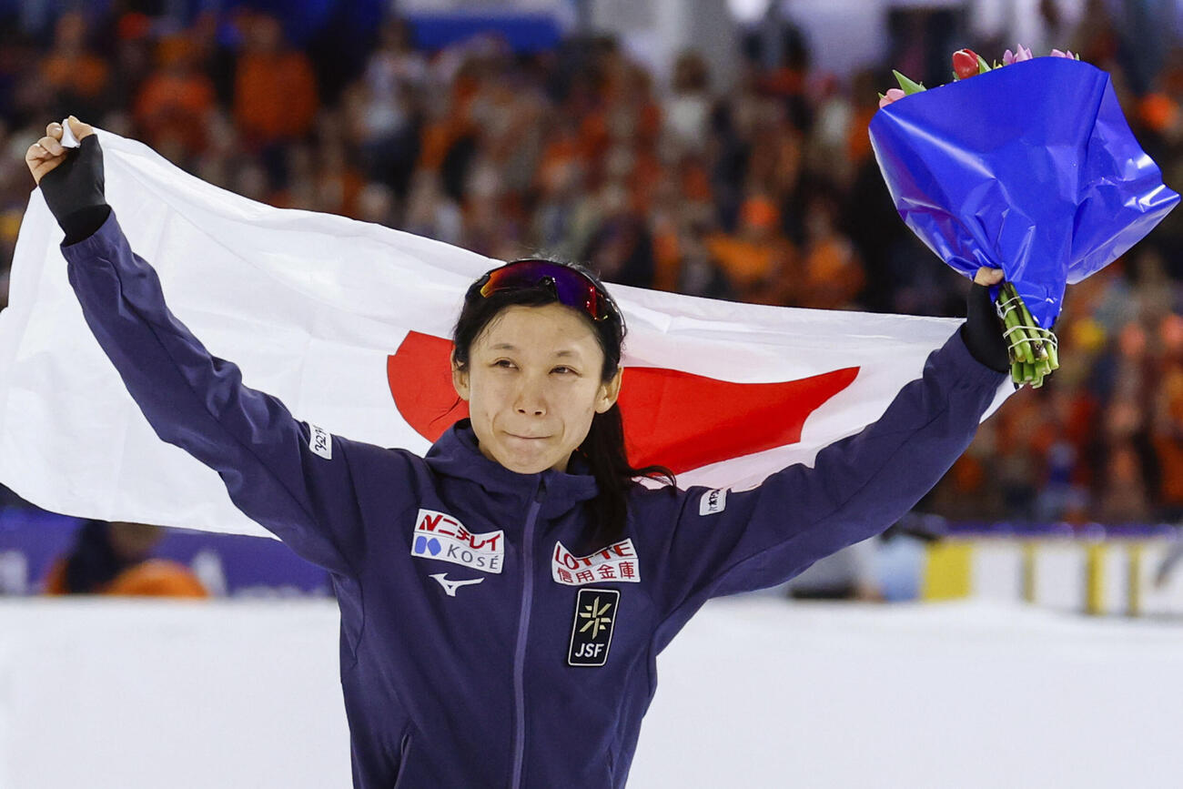 スピードスケート世界選手権の女子オールラウンド部門で総合3位になった高木美帆（共同）